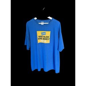 Vintage 90s Blockbuster Video Employee TShirt Sz XL Blue Distressed